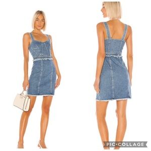 7 for all Mankind Fray Denim Dress in Luxe Vintage Muse